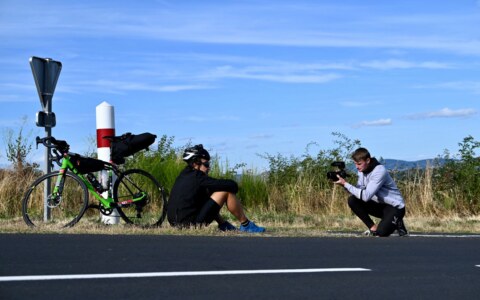 Pause à l'arrière de la course